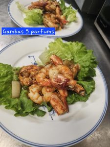 Gambas 5 parfums - Restaurant Chez Tran